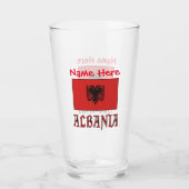 Albanien und die albanische Flagge - Rote Personal Glas (Vorderseite)