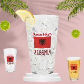 Albanien und die albanische Flagge - Rote Personal Glas