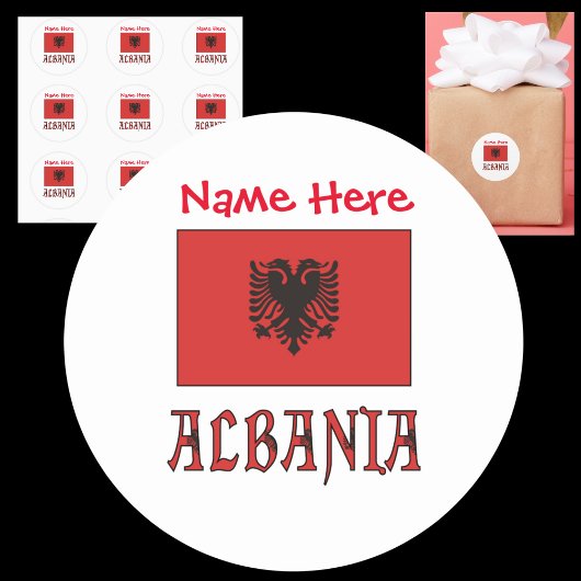 Albanien und die albanische Flagge - Rote Personal Runder Aufkleber