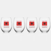 Albanien und die albanische Flagge - Rote Personal Weinglas Ohne Stiel (Vorderseite)