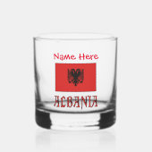 Albanien und die albanische Flagge - Rote Personal Whiskyglas (Vorderseite)