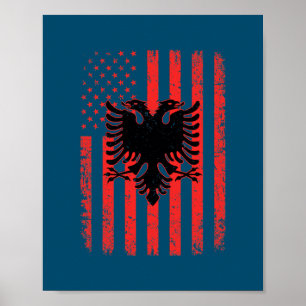 Albanien USA Flagge Patriotische amerikanische alb Poster