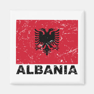 Albanien Vintage-Flagge Magnet