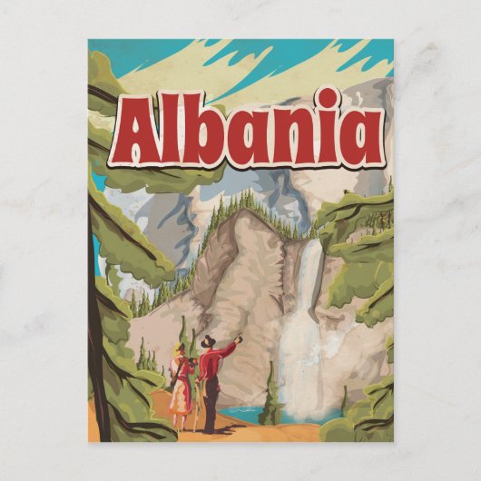 Albanien Vintage Travel Poster Postkarte (Vorderseite)