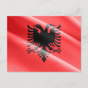 Albanien - Wachende albanische Flagge - Postkarte