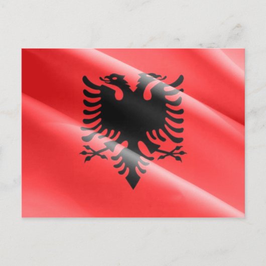 Albanien - Wachende albanische Flagge - Postkarte (Vorderseite)