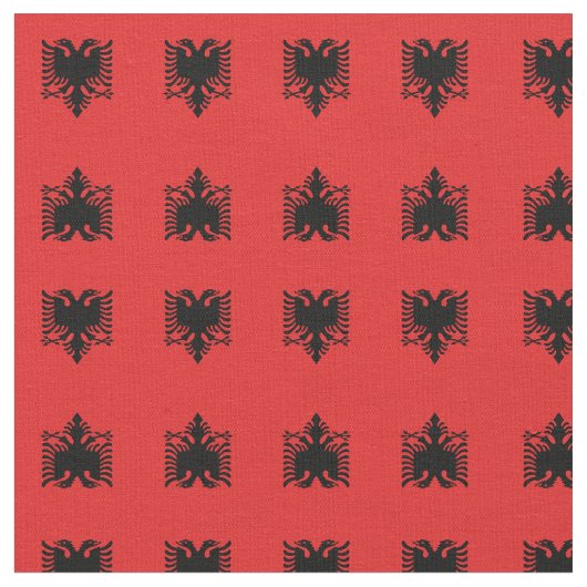 Albanienflagge - Albanien - Spiegelstoff /mode Stoff (Nahaufnahme)