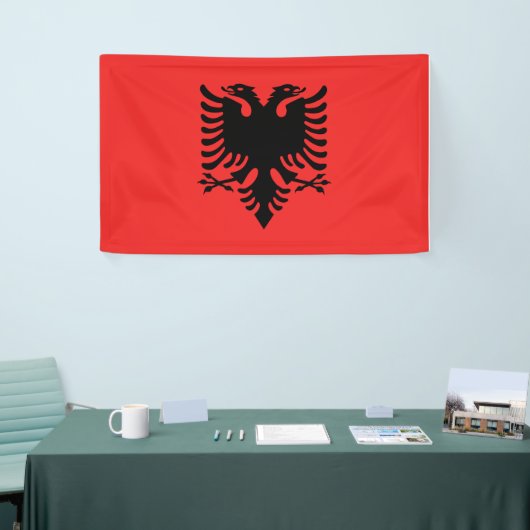 Albanienflagge Banner (Messeveranstaltung)