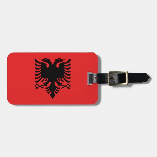 Albanienflagge Gepäckanhänger (Vorderseite horizontal)