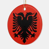 Albanienflagge Keramik Ornament (Links)