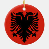 Albanienflagge Keramik Ornament (Hinten)