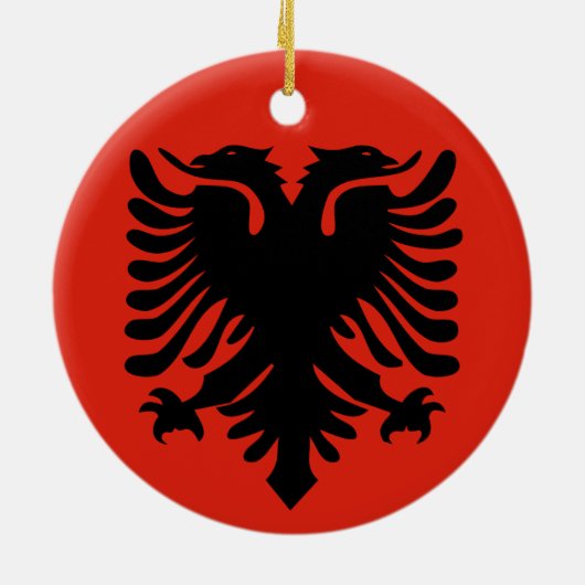 Albanienflagge Keramik Ornament (Hinten)