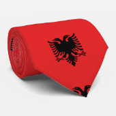 Albanienflagge Krawatte (Gerollt)