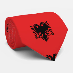 Albanienflagge Krawatte