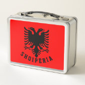 Albanienflagge Metall Brotdose (Rückseite)