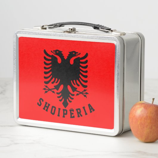 Albanienflagge Metall Brotdose (Beispiel)