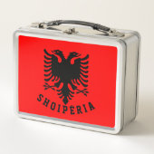 Albanienflagge Metall Brotdose (Vorderseite)