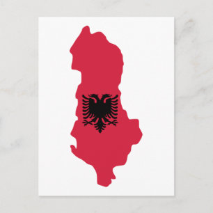 Albanienflagge Postkarte