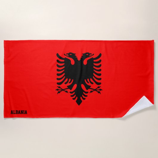 Albanienflagge Splendid Patriotic Strandtuch (Vorderseite)