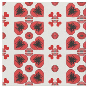 Albanienflagge und Albanien Herzwand Stoff