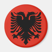Albanienflaggenmagnet Magnet (Vorne)