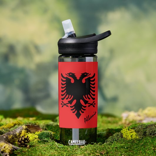 Albanienflasche, patriotische albanische Flagge Trinkflasche (Außenbereich)