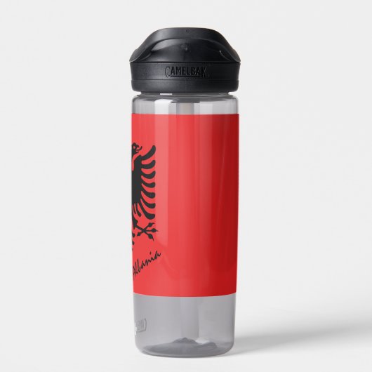 Albanienflasche, patriotische albanische Flagge Trinkflasche (Rückseite)