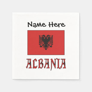 Albanisch Albanische Flagge Personalisiert Serviette