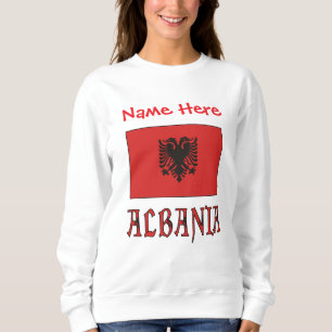 Albanisch Albanische Flagge Rot Personalisierte Da Sweatshirt