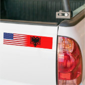 Albanisch-Amerikanische Albanienflagge US-Flagge Autoaufkleber (Auf Lkw)