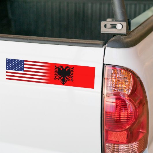 Albanisch-Amerikanische Albanienflagge US-Flagge Autoaufkleber (Auf Lkw)