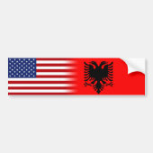 Albanisch-Amerikanische Albanienflagge US-Flagge Autoaufkleber (Vorne)