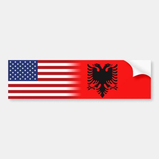 Albanisch-Amerikanische Albanienflagge US-Flagge Autoaufkleber (Vorne)