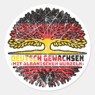 Albanisch Deutsch Deutschland Baum Wurzel Runder Aufkleber
