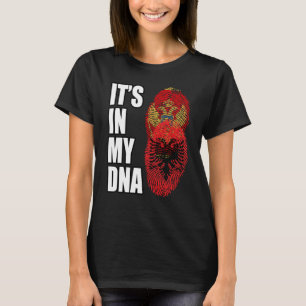 Albanisch-Montenegrinische Misch-DNA-Erbe-Flagge T-Shirt