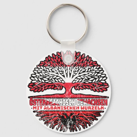 Albanisch Österreichisch Baum Schlüsselanhänger (Vorderseite)