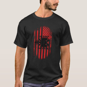 Albanische amerikanische Flagge   Albanien und T-Shirt