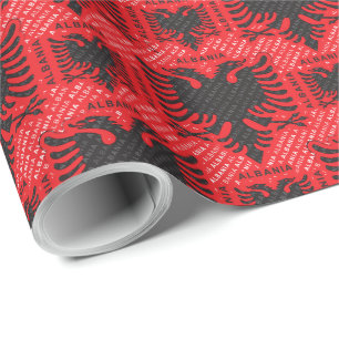 albanische Flagge 2 Geschenkpapier
