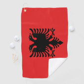 Albanische Flagge / Albanien Golf / sport Golf Tir Golfhandtuch (Insitu)
