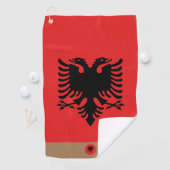 Albanische Flagge & Albanien, mit Monogramm / Golf Golfhandtuch (Insitu)