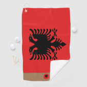 Albanische Flagge & Albanien, mit Monogramm / Golf Golfhandtuch (Insitu)