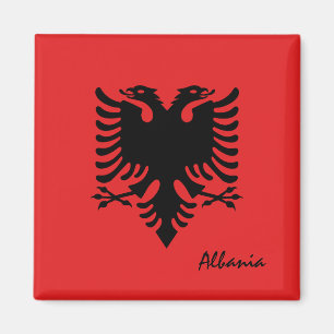 Albanische Flagge & Albanien - Reise, Urlaub/Sport Magnet