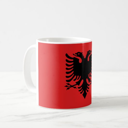 (Albanische) Flagge Albaniens Kaffeetasse (Vorderseite Links)