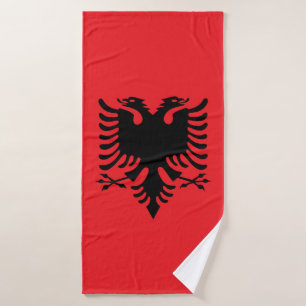 albanische Flagge Badehandtuch
