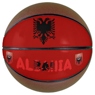 albanische Flagge Basketball