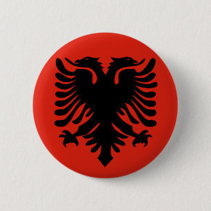 Albanische Flagge Button