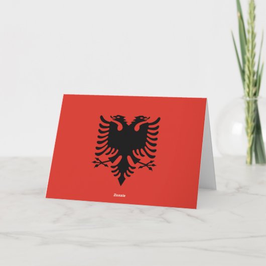 albanische Flagge Dankeskarte (Rückseite)