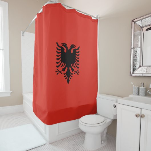 albanische Flagge Duschvorhang (Beispiel)