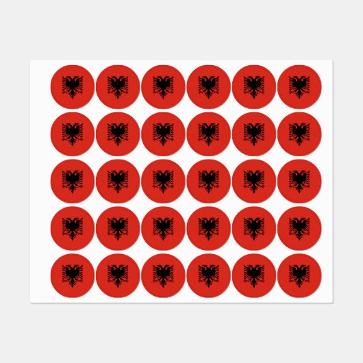albanische Flagge Etiketten (Blatt)