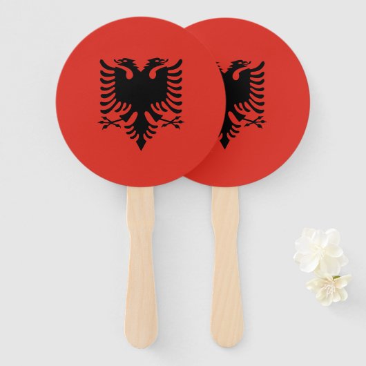 albanische Flagge Fächer (Vorne und Hinten)